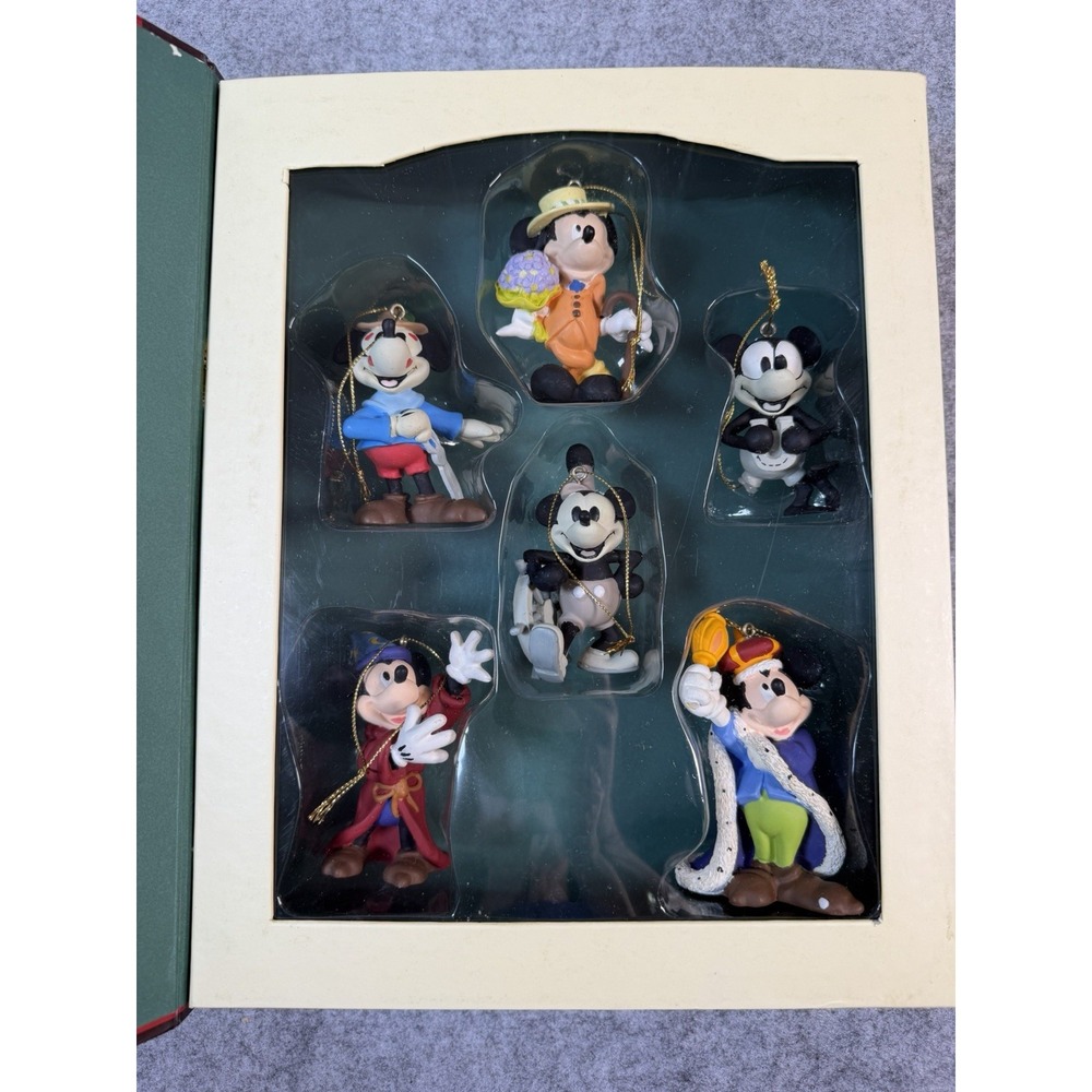 Disney Mickey Through The Years Storybook Christmas Ornament Set 6 Pc #16116